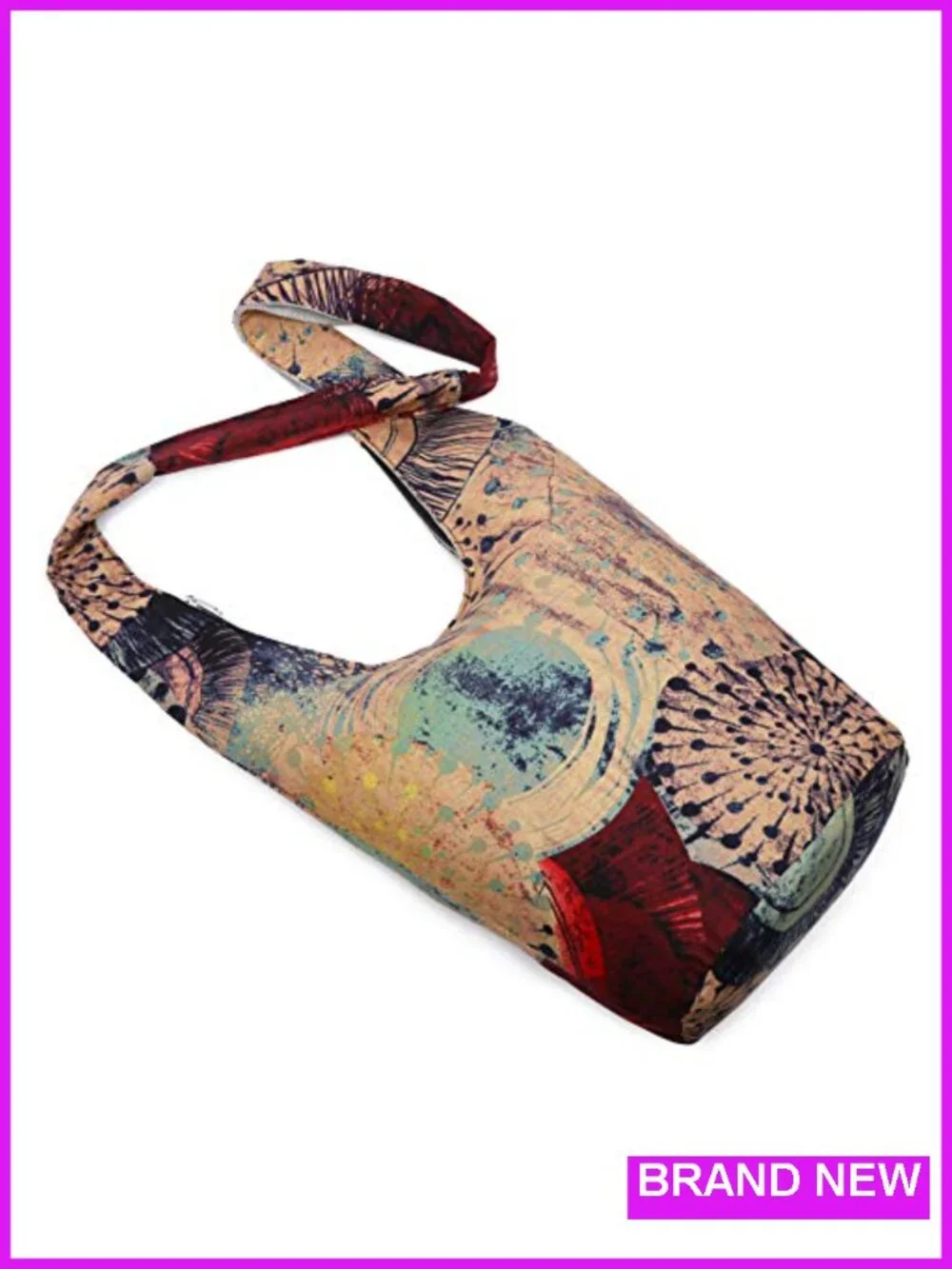 Canvas Hippie Crossbody Bag Boho Hobo Purse with Pockets